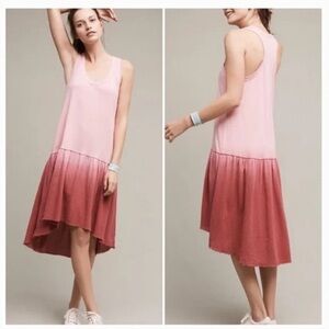 Anthropologie Saturday Sunday Ombre Pink Raspberry Gauzy Dress Size Medium